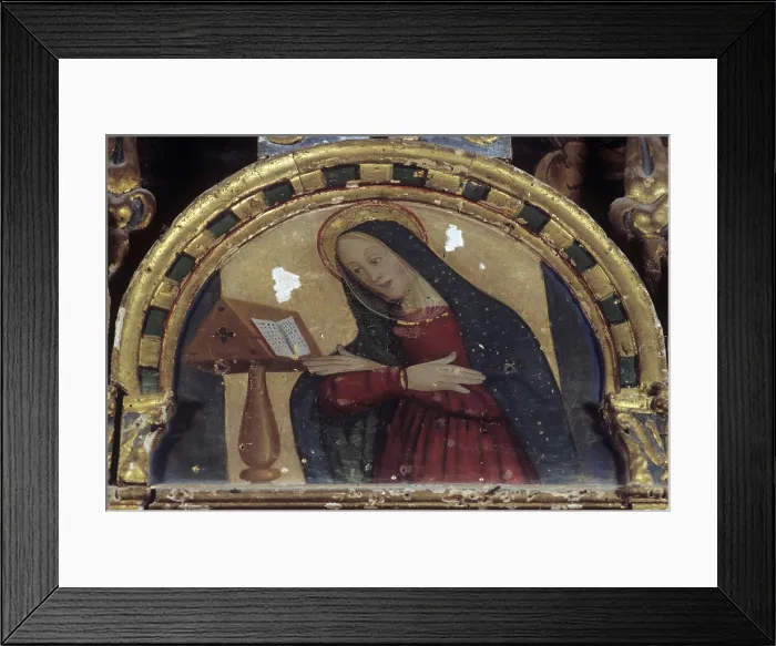 Framed Print : Polyptych of saint James of Pergola, by Girolamo Nardini, 1490 - 1510, 15th Century, oil on board - Italy, Marche, Pergola, Church of saint James. Detail Framed Print : Polyptych of saint James of Pergola, by Girolamo Nardini, 1490 - 1510, 15th Century, oil on board - Italy, Marche, Pergola, Church of saint James. Detail