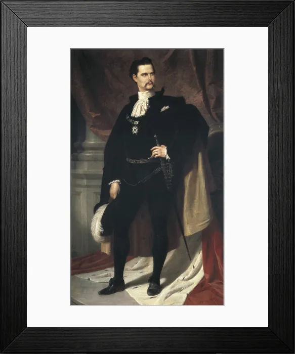 Framed Print : PILOTY, Ferdinand (1828-1895). Portrait of Louis II of Bavaria. Oil on canvas. GERMANY. Munich. Bavarian National Museum