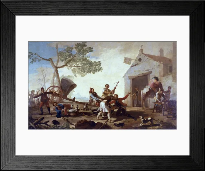 Framed Print : GOYA Y LUCIENTES, Francisco de (1746-1828). Fight at the New Inn. 1777. Cartoon for tapestry Framed Print : GOYA Y LUCIENTES, Francisco de (1746-1828). Fight at the New Inn. 1777. Cartoon for tapestry