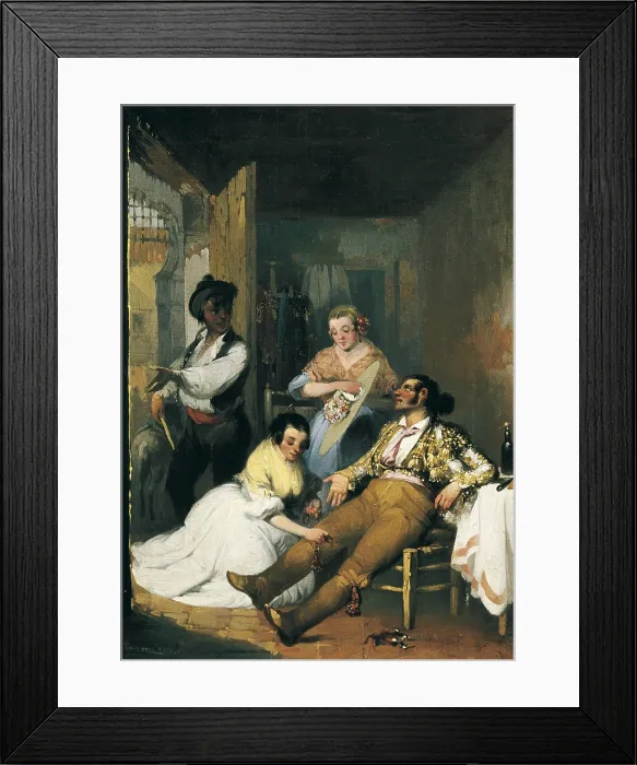 Framed Print : Women visiting a bullfighter. 1841. Costumbrism. Oil on canvas. Private Collection. - CAGP / Iberfoto / Everett Collection (598071)**US SALES ONLY**