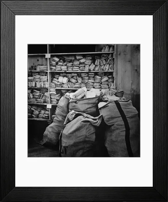 Framed Print : Mail piled up at the International Red Cross central information bureau for prisoners of war. Nov. 1940. (BSLOC_2010_18_83)