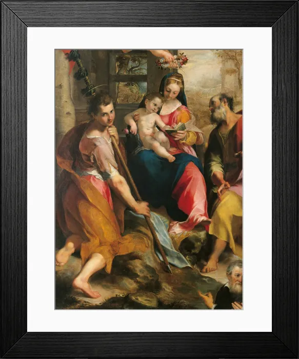 Framed Print : Madonna and Child with St Simon and St Jude (Madonna di San Simone), by Federico Fiori known as Barocci (or Baroccio), 1567 about, 16th Century, painting on canvas