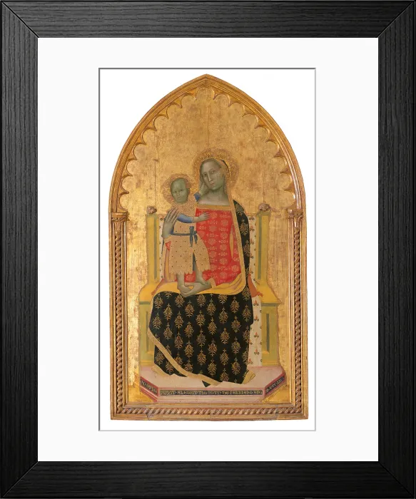 Framed Print : Madonna and Child Enthroned, by Allegretto Nuzi, 1372, 14th Century, tempera on panel, cm 167 x 96 - Italy, Marche, Pesaro Urbino, Urbino, Marche National Gallery