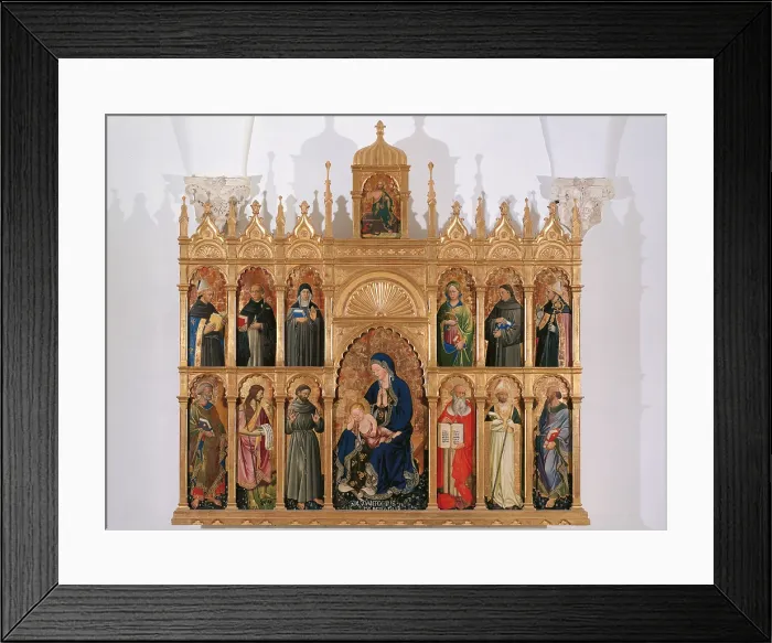 Framed Print : Polyptych of Saint Donato, by Antonio Alberti da Ferrara, 1439, 15th Century, tempera on panel, cm 260 x 270 - Italy, Marche, Pesaro Urbino, Urbino, Marche National Gallery Framed Print : Polyptych of Saint Donato, by Antonio Alberti da Ferrara, 1439, 15th Century, tempera on panel, cm 260 x 270 - Italy, Marche, Pesaro Urbino, Urbino, Marche National Gallery