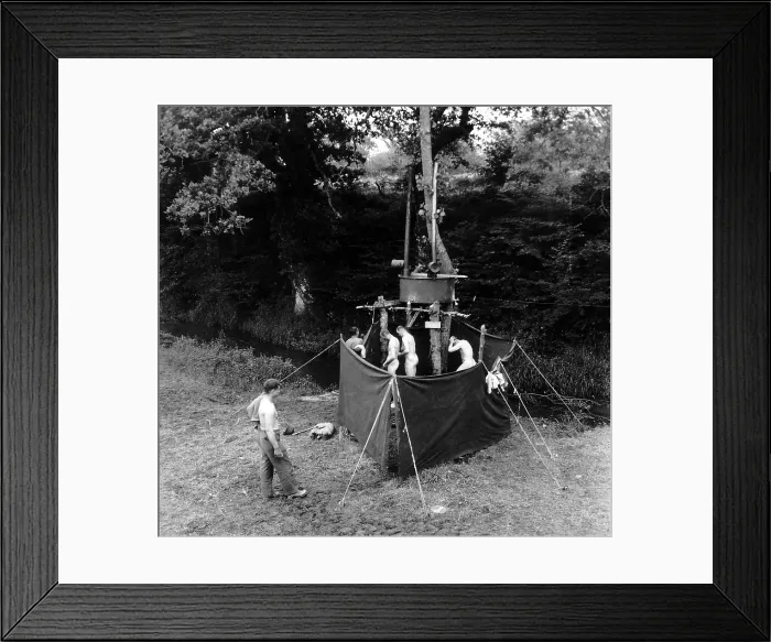 Framed Print : U.S. soldiers showering in an installation mounted along a hedgerow in Normandy. June-July 1944. Normandy Campaign, France, World War 2. (BSLOC_2014_2_94) Framed Print : U.S. soldiers showering in an installation mounted along a hedgerow in Normandy. June-July 1944. Normandy Campaign, France, World War 2. (BSLOC_2014_2_94)