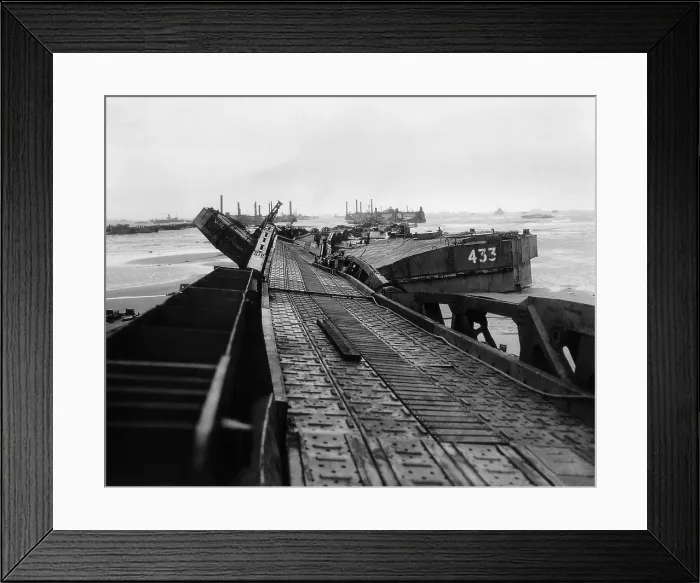 Framed Print : Twisted metal of Mulberry A, an artificial harbor at Omaha Beach