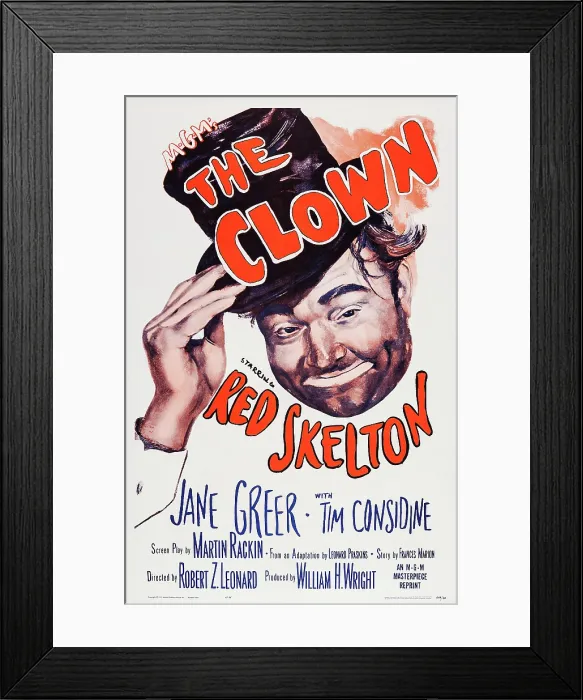 Framed Print : THE CLOWN, US poster art, Red Skelton, 1953