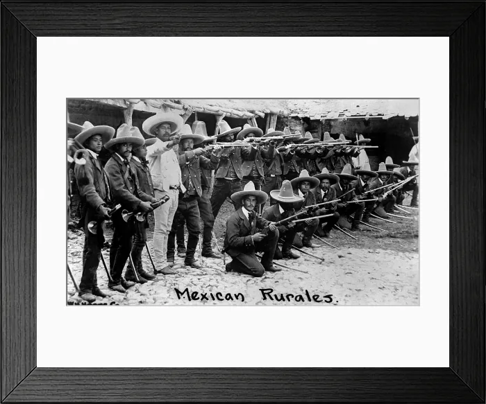 Framed Print : Rurales, the Federal mounted police, c. 1916, during the Mexican Revolution