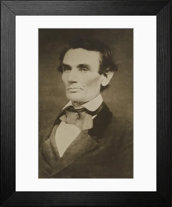 Framed Print : Abraham Lincoln, in 1858, the year he debated Steven Douglas while campaigning for Illinois US Senate seat. Lincoln arrived at photographer, Samuel G