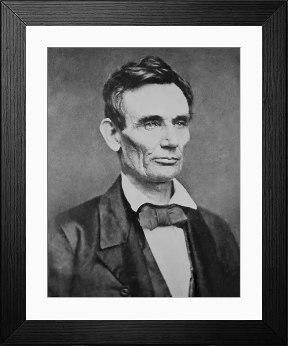Framed Print : Abraham Lincoln liked this portrait and used it on his presidential campaign ribbons in 1860. The 1858 or 1859 ambroype original is most often credited to Roderick M