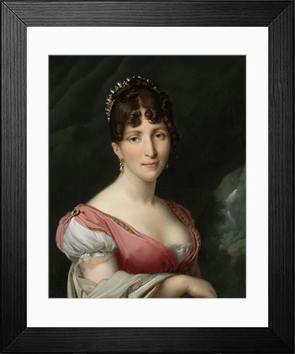 Framed Print : Hortense de Beauharnais, Queen of Holland, by Anne Louis Girodet-Trioson, c. 1805-09, French painting, oil on canvas