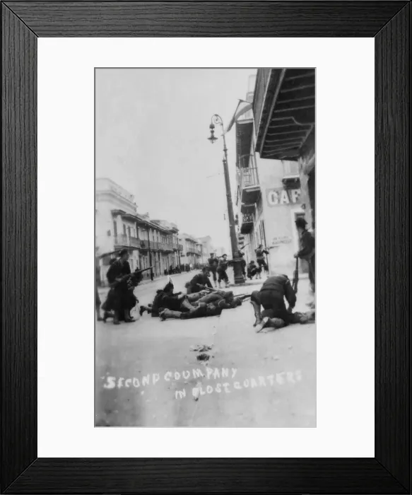 Framed Print : US sailors fighting in the streets of Vera Cruz, Mexico, on April 22, 1914