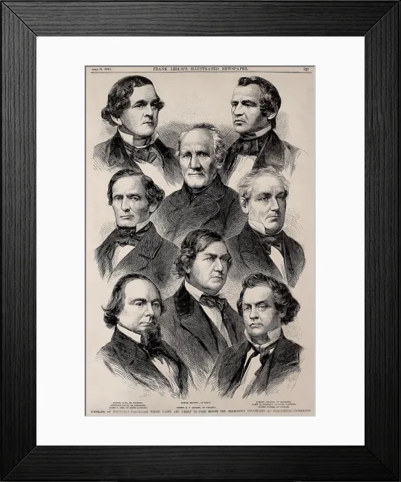 Framed Print : Prominent Democratic party politicians, considered as possible nominees for the Charleston convention, April 23-May 3, 1860
