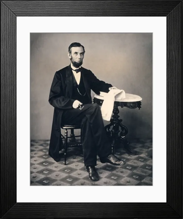 Framed Print : President Abraham Lincoln, August 9, 1863. Photograph made by Alexander Gardner in a session at Mathew Bradys Washington DC photo studio