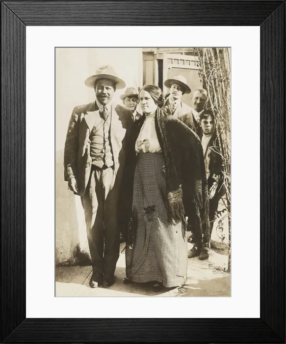 Framed Print : General Pancho Villa with his first wife, Luz Corral, on Jan. 1, 1914 Framed Print : General Pancho Villa with his first wife, Luz Corral, on Jan. 1, 1914