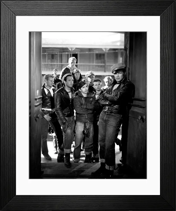 Framed Print : THE WILD ONE, Jerry Paris, Alvy Moore, Marlon Brando, 1954