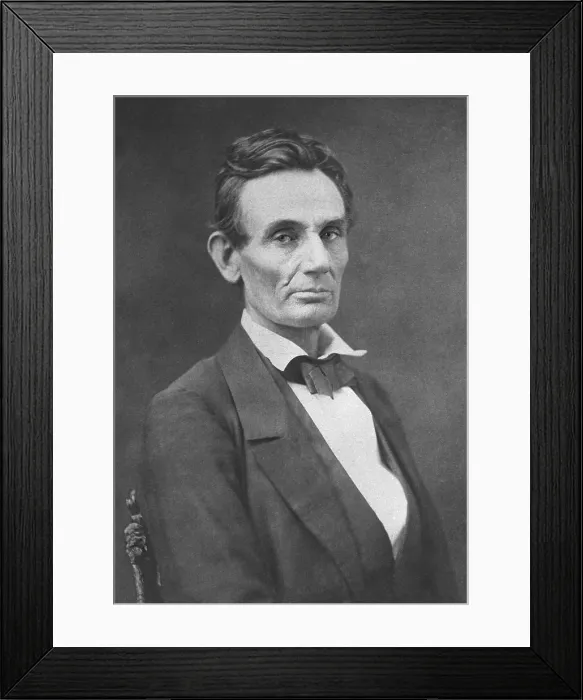 Framed Print : Lincoln portrait by Cooke and Fassett in Chicago, Oct. 4, 1859. Cooke requested Lincoln, then a prominent politician, sit for the portrait