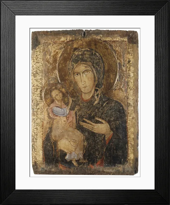 Framed Print : Madonna with Child, by Unknown Artist, 11th Century, tempera on board - Italy, Tuscany, Pisa, National Museum of Saint Matthew. Whole artwork view Framed Print : Madonna with Child, by Unknown Artist, 11th Century, tempera on board - Italy, Tuscany, Pisa, National Museum of Saint Matthew. Whole artwork view