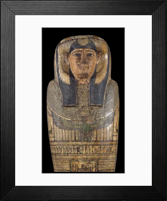 Framed Print : Sarcophagus of Tesbastetperet, Egyptian Art, 664 - 525 b.C. 7th - 6th Century b.C. Plastered and painted wood - Italy, Lombardy, Milan, Castello Sforzesco
