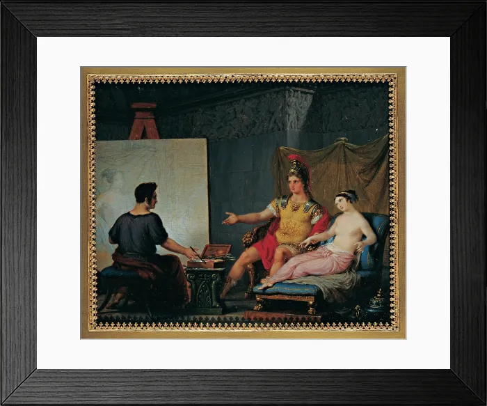 Framed Print : Bagatti Valsecchi Pietro, Apelles Painting Campaspe in the Presence of Alexander the Great, 1832, 19th Century, tempera on ivory, Italy, Lombardy, Milan