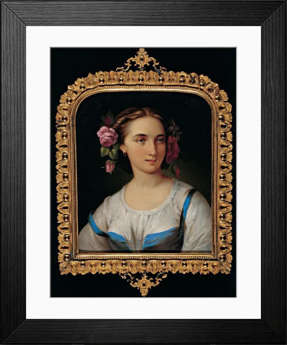 Framed Print : Bagatti Valsecchi Pietro, Bust of Young Woman, 1862, 19th Century, enamel on porcelain, Italy, Lombardy, Milan Framed Print : Bagatti Valsecchi Pietro, Bust of Young Woman, 1862, 19th Century, enamel on porcelain, Italy, Lombardy, Milan
