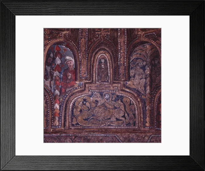 Framed Print : Palatine Chapel, by Unknown Artist, 12th Century, tempera on canvas on wood - Italy, Sicily, Palermo, Palace of the Normans. Detail. Decoration of the painted ceiling