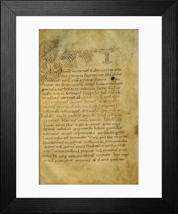 Framed Print : Page with Sicut word, by Unknown Artist, 9th - 10th Century, manuscript - Italy, Piedmont, Turin, National University Library. Detail