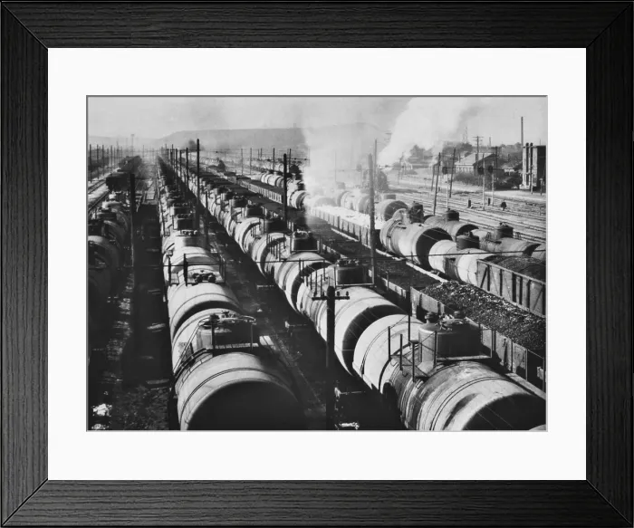 Framed Print : Chinese train carrying petroleum and coal to Beijing in 1964. LC-DIG-ppmsca-09193