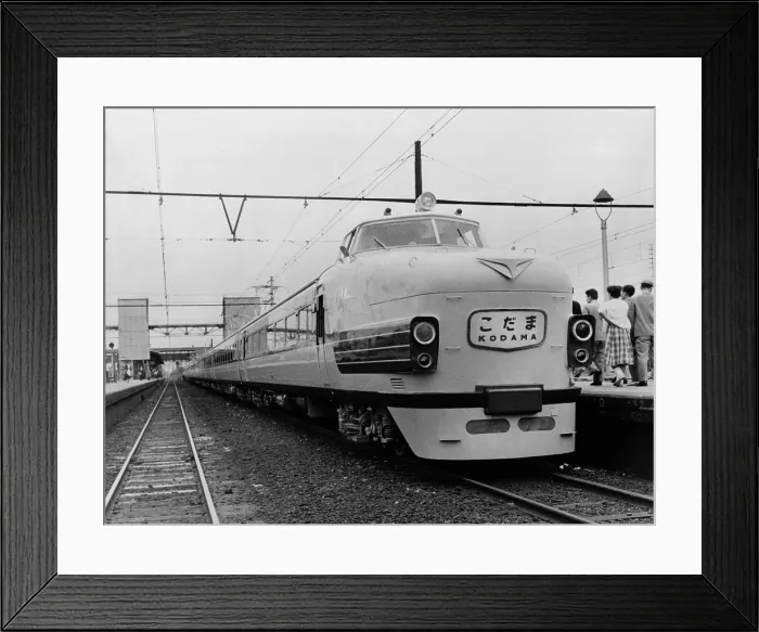 Framed Print : Japanese National Railways ultra-modern express train the KODAMA Echo in English was introduced to service in November 1958 Framed Print : Japanese National Railways ultra-modern express train the KODAMA Echo in English was introduced to service in November 1958