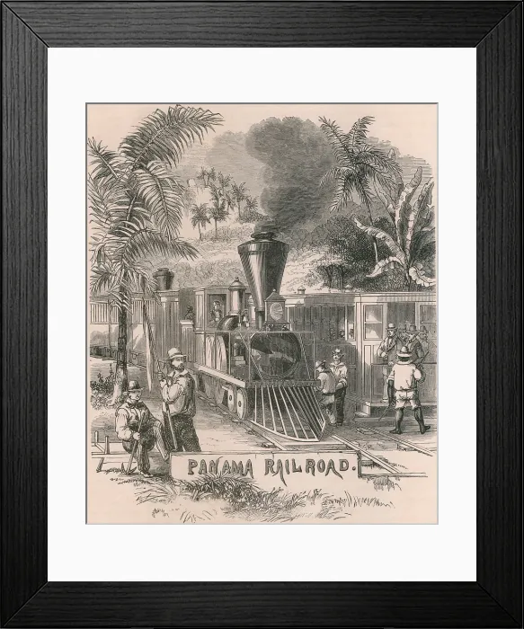 Framed Print : The Panama Railroad crossed the fifty miles of Isthmus to the Pacific