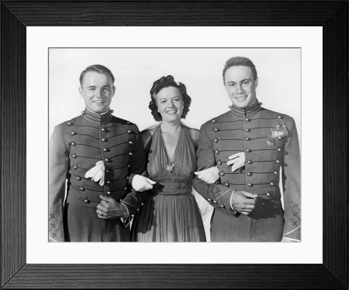 Framed Print : THE SPIRIT OF WEST POINT, from left: Felix Doc Blanchard, Anne Nagel, Glenn Davis, 1947