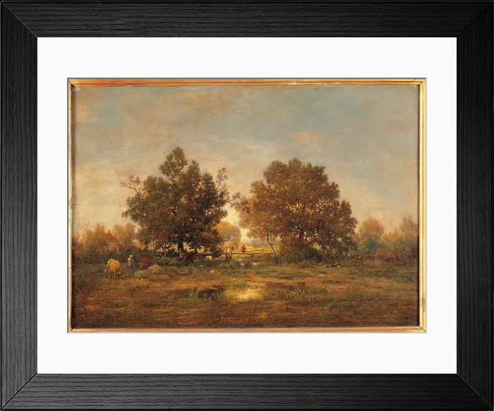 Framed Print : Landscape, by Unknown Artist, 19th Century, oil on canvas, - France, Ile de France, Paris, Muse dOrsay, R.F.1885. All