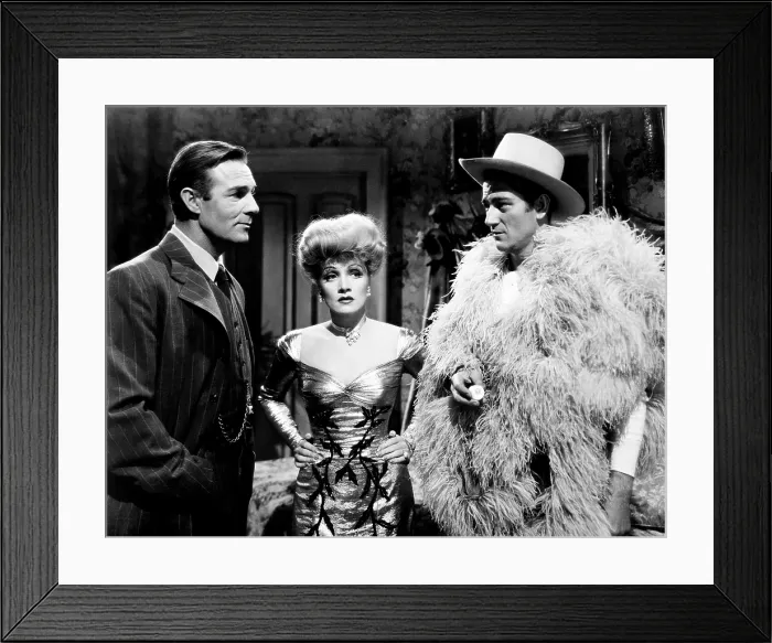 Framed Print : THE SPOILERS, from left, Randolph Scott, Marlene Dietrich, John Wayne, 1942 Framed Print : THE SPOILERS, from left, Randolph Scott, Marlene Dietrich, John Wayne, 1942