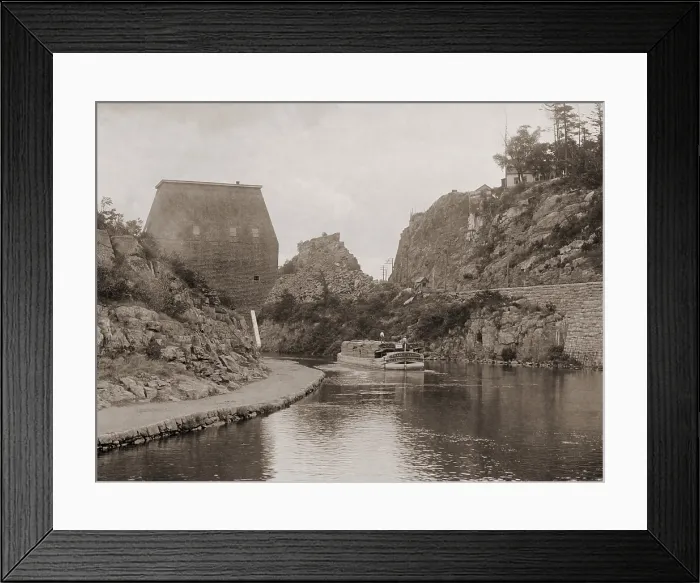 Framed Print : Canal barge FRANK C. MARION passing through the Erie Canal at Little Falls New York. Ca. 1890 photo by William Henry Jackson. LC-D4-4018 Framed Print : Canal barge FRANK C. MARION passing through the Erie Canal at Little Falls New York. Ca. 1890 photo by William Henry Jackson. LC-D4-4018