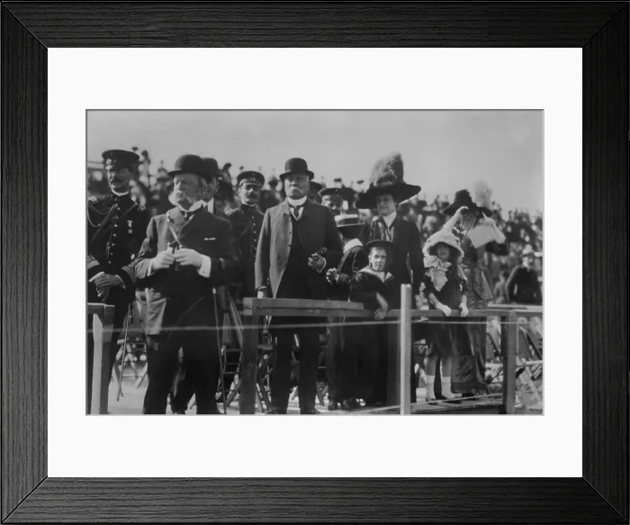 Framed Print : Porfirio Diaz, President of Mexico for 30 years, at a race track with family and friends, c. 1910. (BSLOC_2016_13_7.jpg )