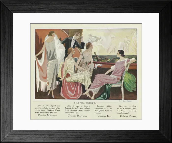Framed Print : At the Comic Opera, by Anonymous, 1924, French magazine illustration (BSLOC_2016_2_121)