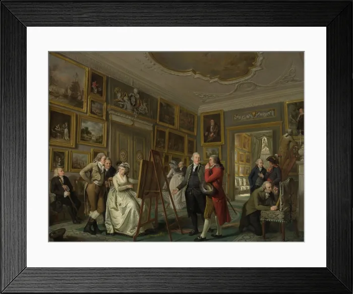 Framed Print : The Art Gallery of Jan Gildemeester Jansz, by Adriaan de Lelie, c. 1794-95, Dutch painting, oil on panel