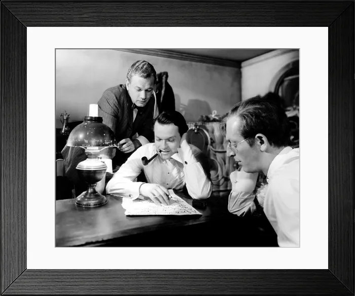 Framed Print : CITIZEN KANE, from left, Joseph Cotten, Orson Welles, Everett Sloane, 1941