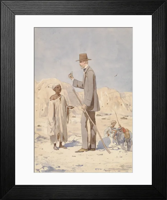 Framed Print : Louis Philippe Albert d'Orleans at an excavation in Egypt, by Willem de Famars Testas, 1860, Dutch watercolor painting Framed Print : Louis Philippe Albert d'Orleans at an excavation in Egypt, by Willem de Famars Testas, 1860, Dutch watercolor painting