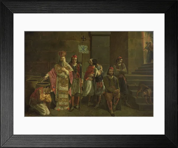 Framed Print : Last Defenders of Missolonghi, April 22, 1826, by Joseph Denis Odevaere, 1826, Belgian painting, oil on canvas