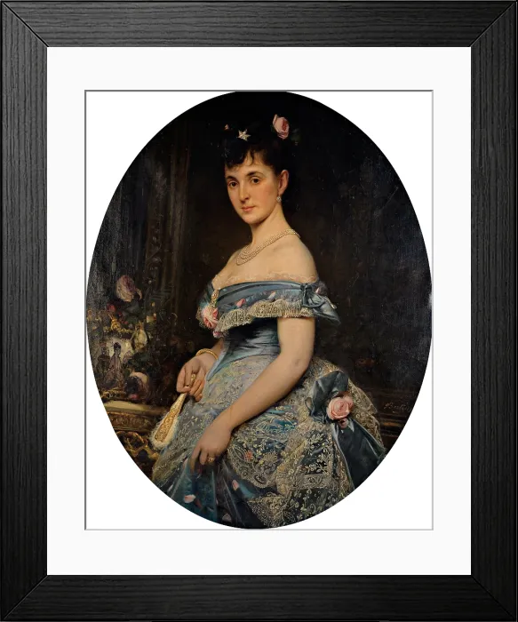 Framed Print : Bertini Giuseppe, Female Portrait, 19th Century, oil on canvas, Italy, Lombardy, Milan, Brera Art Gallery, (587347) Everett CollectionMondadori Portfolio**US SALES ONLY**