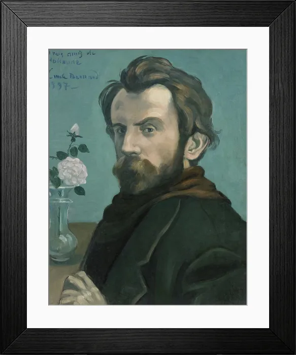 Framed Print : Self-Portrait, by Emile Bernard, 1897, French painting, oil on canvas. Emile Henri Bernard was a French Post-Impressionist painter and art theorist (BSLOC_2016_2_142)