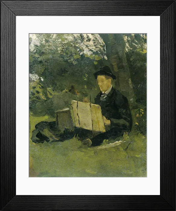 Framed Print : Jan Verkade Painting under a Tree at Hattem, by Richard Roland Holst, 1891, Dutch oil painting. Verkade was Post-Impressionist and Symbolist painter (BSLOC_2016_2_136) Framed Print : Jan Verkade Painting under a Tree at Hattem, by Richard Roland Holst, 1891, Dutch oil painting. Verkade was Post-Impressionist and Symbolist painter (BSLOC_2016_2_136)