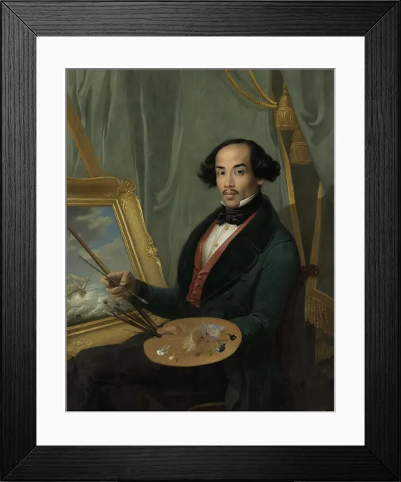 Framed Print : Portrait of Raden Syarif Bustaman Saleh, c. 1840, Javanese painting, oil on canvas. The artist was from a Javanese aristocratic family, and studied painting in the Netherlands