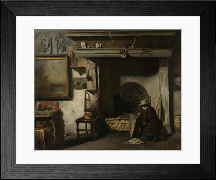 Framed Print : The Studio of the Haarlem Painter Pieter Frederik van Os, by Anton Mauve, c. 1856-57, Dutch painting, oil on canvas Framed Print : The Studio of the Haarlem Painter Pieter Frederik van Os, by Anton Mauve, c. 1856-57, Dutch painting, oil on canvas