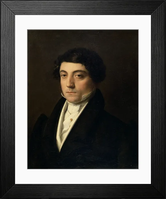 Framed Print : Portrait of composer Gioacchino Rossini, by Vincenzo Camuccini, 19th Century, oil on canvas - Italy, Lombardy, Milan, Brera Collection. Whole artwork view