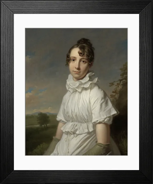 Framed Print : Portrait of Emma Jane Hodges, by Charles Howard Hodges, c. 1810, British painting, oil on canvas