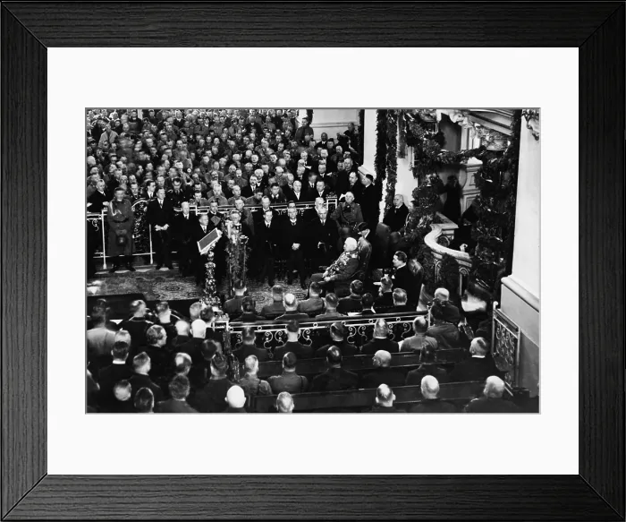 Framed Print : Paul von Hindenburg, Adolf Hitler, and Hermann Goering (center right), March 21, 1933. They were in the Garrison Church in Potsdam for ceremonies opening the Reichstag session