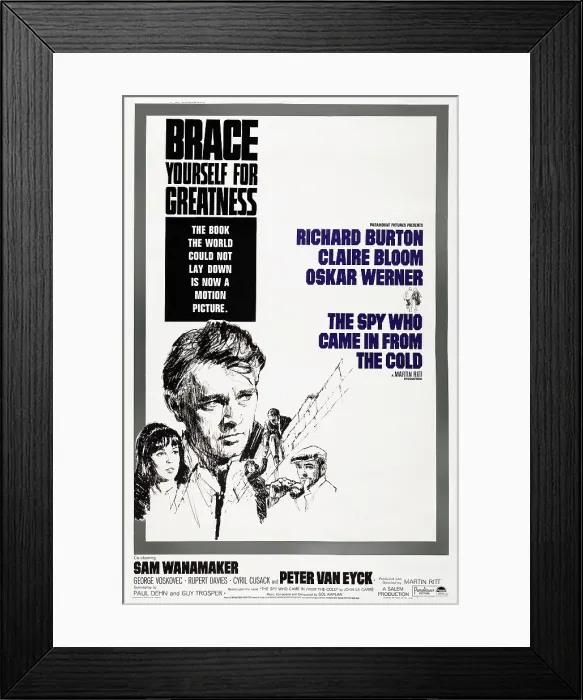 Framed Print : THE SPY WHO CAME IN FROM THE COLD, US poster, from left: Claire Bloom, Richard Burton, 1965