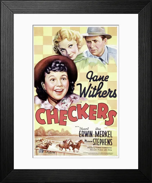 Framed Print : CHECKERS, US poster art, from left: Jane Withers, Una Merkel, Stuart Erwin, 1937. TM & copyright 20th Century Fox Film Corp. All rights reserved / courtesy Everett Collection